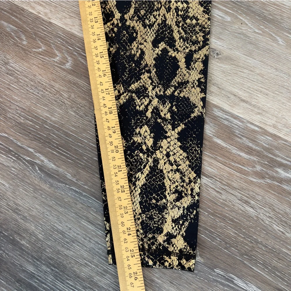 BuffBunny Black and Gold Snakeskin Print Leggings - Picture 7 of 10